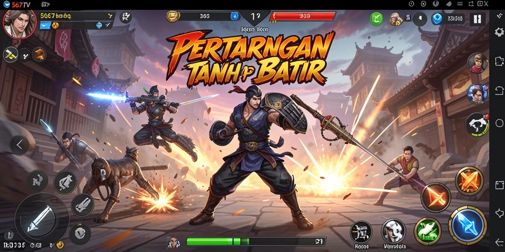 Tangkapan layar 567TV menampilkan aksi pertarungan yang mendebarkan.