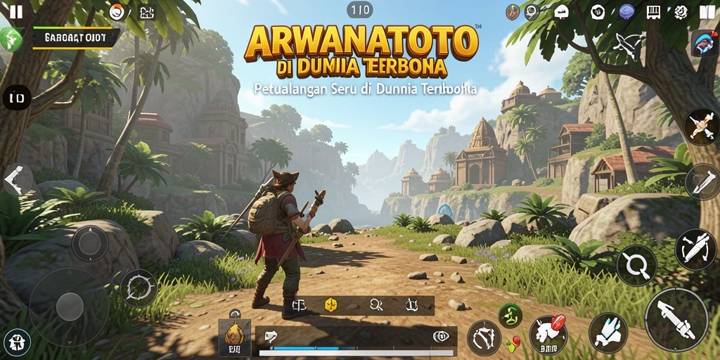 Tampak gameplay ARWANATOTO yang menakjubkan dan dunia terbuka yang luas.