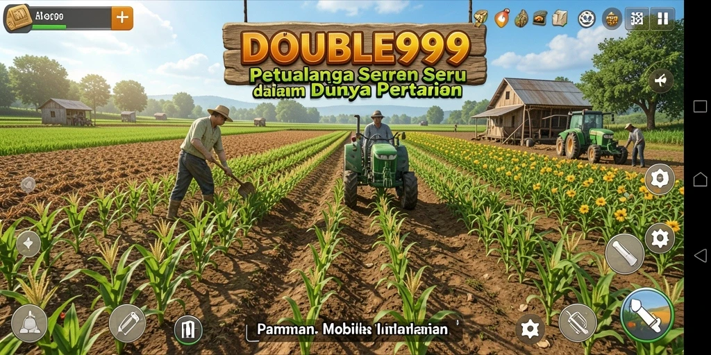 Tangkapan layar <strong>DOUBLE999</strong> yang menampilkan gameplay bertani yang menarik dan interaktif.