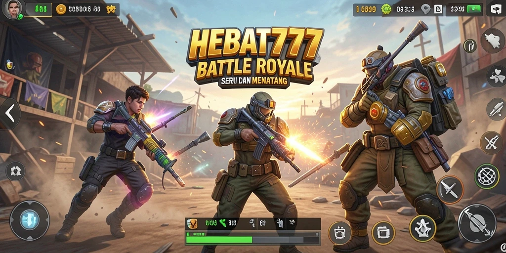 Tampilan gameplay seru HEBAT777 dalam pertempuran Battle Royale.