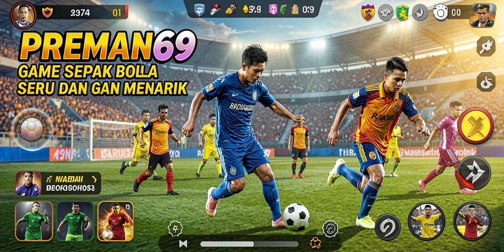 Menampilkan aksi seru dalam pertandingan sepak bola.
