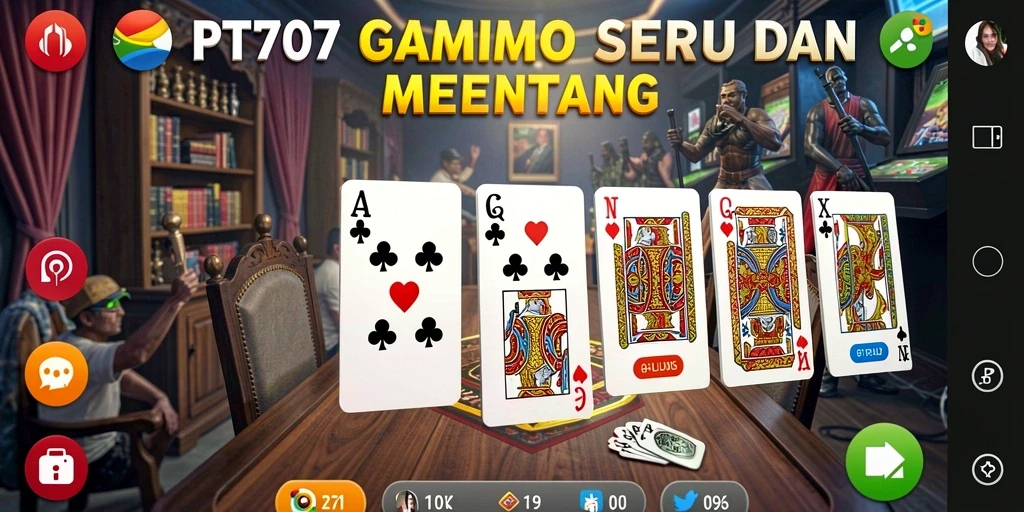 Tangkapan layar gameplay PT707 menampilkan suasana seru permainan Domino.