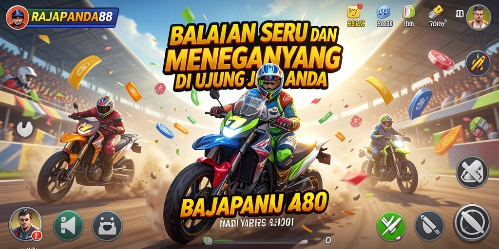 Gameplay seru dari RAJAPANDA88 menunjukkan momen balapan yang mendebarkan.