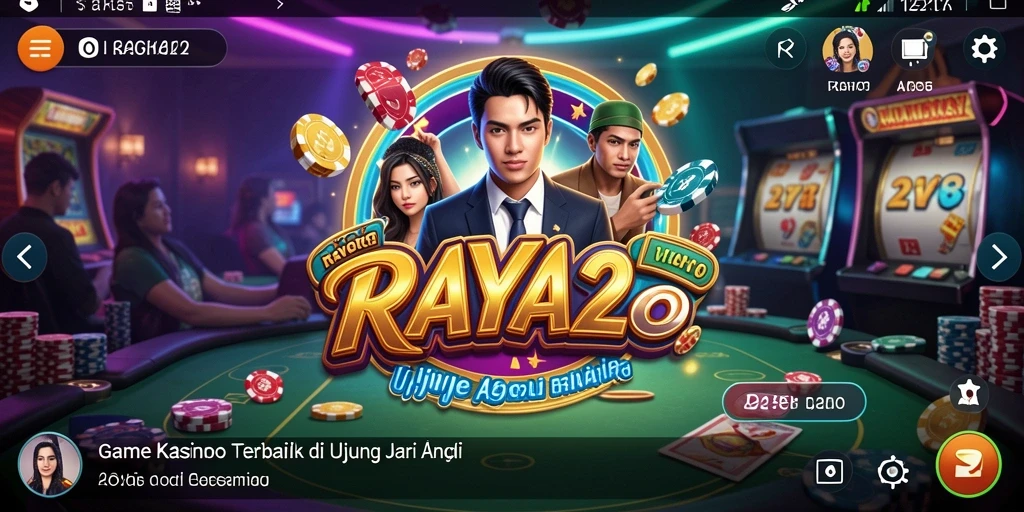 Tampilan utama gameplay menarik dari RAYA22 dengan elemen kasino.