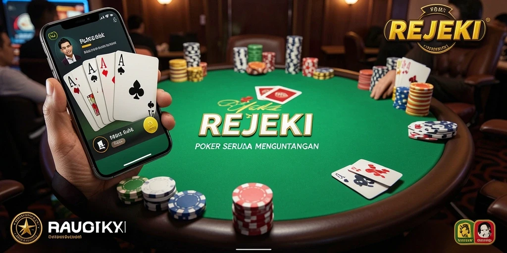 Tampilan gameplay Poker yang seru dan interaktif di REJEKI.