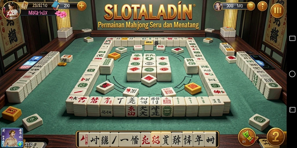 Tampilan gameplay menarik dari SLOTALADIN dengan ubin Mahjong