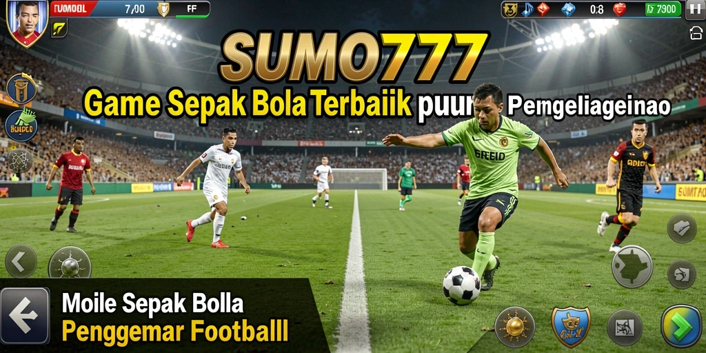 Tampilan gameplay SUMO777 yang mendebarkan saat mempertandingkan tim sepak bola.